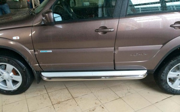 Защита Порогов – С площадкой (Круг) Chevrolet Niva, 2009-2019, 1 поколение, рестайлинг