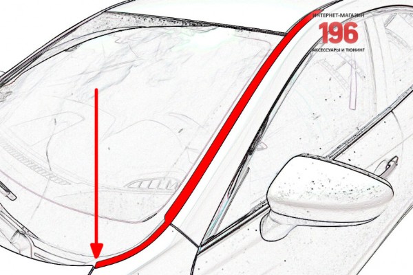 Дефлектор (водосток) лобового стекла Suzuki Jimny IV 2018-
