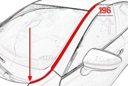 Дефлектор (водосток) лобового стекла Suzuki Vitara 2014-2018, 2018- с рейлингом