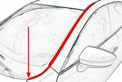 Дефлектор (водосток) лобового стекла Tesla Model S 2016-