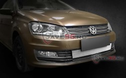 Защита радиатора «Стандарт» на Volkswagen Polo, 2015-2019, 5 поколение (B5), рестайлинг (седан)