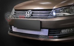 Защита радиатора «Стандарт» на Volkswagen Polo, 2015-2019, 5 поколение (B5), рестайлинг (седан)