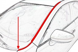 Дефлектор (водосток) лобового стекла Toyota Avensis 2003-2006, 2006-2008