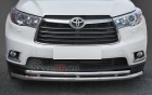 Защита Передняя – Двойная (Круг) на Toyota Highlander, 2013-2016, 3 поколение (U50)