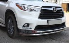 Защита Передняя – Двойная (Круг) на Toyota Highlander, 2013-2016, 3 поколение (U50)