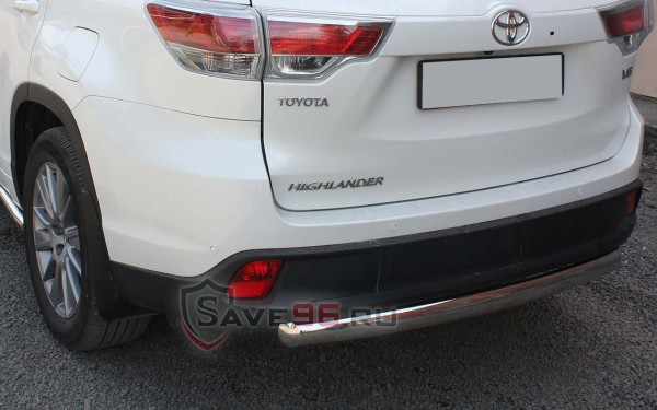 Защита Задняя – Одинарная (Овал) на Toyota Highlander, 2013-2016, 3 поколение (U50)