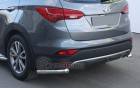 Защита Задняя – Уголки одинарные (Круг) на Hyundai Santa Fe, 2012-2016, 3 поколение (DM)