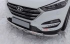 Защита Передняя – Двойная с клыками (Круг) на Hyundai Tucson, 2015-2018, 3 поколение