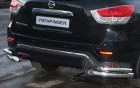 Защита Задняя – Уголки двойные (Круг) на Nissan Pathfinder, 2012-2016, 4 поколение (R52)