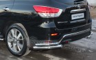 Защита Задняя – Уголки двойные (Круг) на Nissan Pathfinder, 2012-2016, 4 поколение (R52)