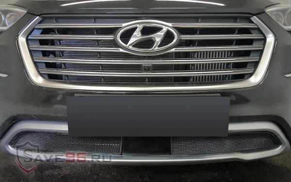 Защита радиатора «Стандарт» на Hyundai Grand Santa Fe, 2015-2019, 3 поколение (DM), рестайлинг