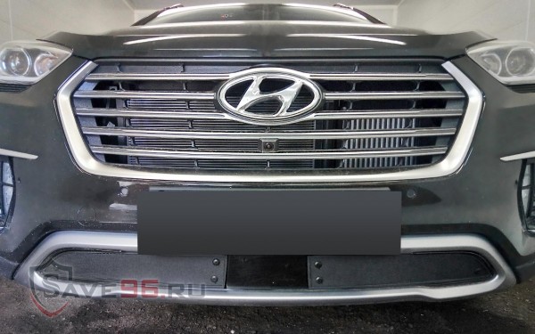 Защита радиатора «Стандарт» на Hyundai Grand Santa Fe, 2015-2019, 3 поколение (DM), рестайлинг
