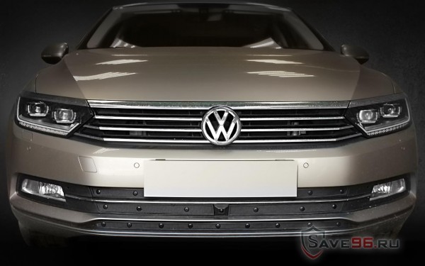 Защита радиатора «Стандарт» на Volkswagen Passat, 2015-2019, 8 поколение (B8) (с камерой)
