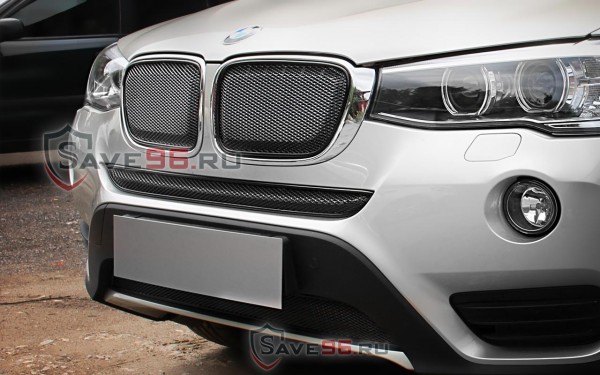 Защита радиатора «Премиум» на BMW X3, 2014-2017, 2 поколение (F25), рестайлинг