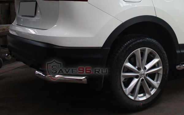 Защита Задняя – Уголки одинарные (Круг) на Nissan Qashqai, 2013-2019, 2 поколение (J11)