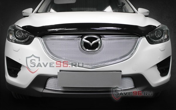 Защита радиатора «Премиум» на Mazda CX-5, 2015-2017, 1 поколение, рестайлинг