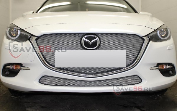 Защита радиатора «Стандарт» на Mazda 3, 2016-2019, 3 поколение (BM), рестайлинг