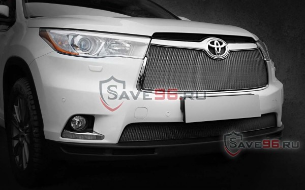 Защита радиатора «Премиум» на Toyota Highlander, 2013-2016, 3 поколение (U50)