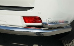 Защита Задняя – Одинарная с уголками (Круг) на Toyota Land Cruiser Prado, 2013-2018, 150 Series, рестайлинг 1