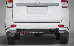 Защита Задняя – Уголки двойные (Круг) на Toyota Land Cruiser Prado, 2013-2018, 150 Series, рестайлинг 1