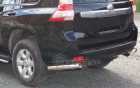Защита Задняя – Уголки одинарные (Круг) на Тойота Ленд Крузер Прадо, 2013-2018, 150 Series, рестайлинг 1