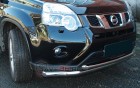 Защита Передняя – Двойная №1 (Круг) на Nissan X-Trail, 2011-2015, 2 поколение (T31), рестайлинг