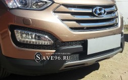 Защита радиатора «Премиум» на Hyundai Santa Fe, 2012-2016, 3 поколение (DM)