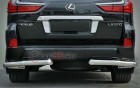 Защита Задняя – Уголки одинарные (Круг) на Lexus LX, 2014-2019, 3 поколение, рестайлинг 2