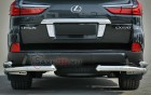 Защита Задняя – Уголки двойные (Круг) на Lexus LX, 2014-2019, 3 поколение, рестайлинг 2