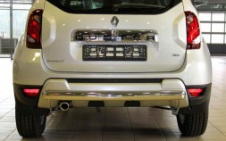 Защита Задняя – Одинарная (Овал) на Renault Duster, 2015-2019, 1 поколение, рестайлинг