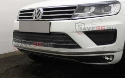 Защита радиатора «Премиум» на Volkswagen Touareg, 2014-2018, 2 поколение, рестайлинг (кроме R-Line)