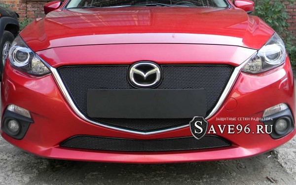 Защита радиатора «Премиум» на Mazda 3, 2013-2016, 3 поколение (BM)